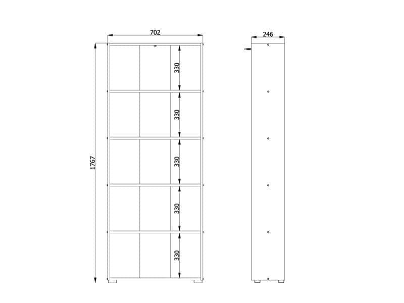 Thomas Artisan Oak Effect Slim 176.5cm Tall Bookcase - 11011479