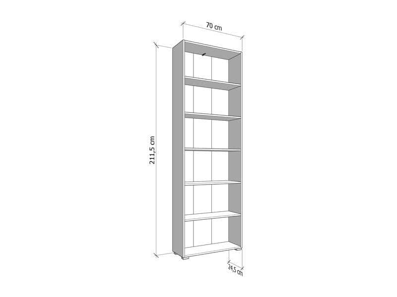 Thomas Artisan Oak Effect Slim 211.5cm Tall Bookcase - 11011481