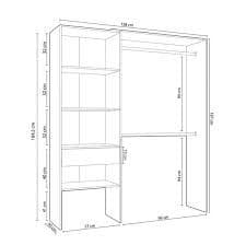 Torres Oak and White Open Door Wardrobe With Shelves And Rail - 3083