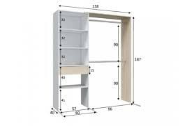 Torres Oak and White Open Door Wardrobe With Shelves And Rail - 3083