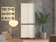 Toshiro Cashmere Taupe 40 Pair Tall Shoe Cabinet Cupboard - 11014278