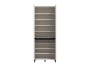 Toshiro Cashmere Taupe 40 Pair Tall Shoe Cabinet Cupboard - 11014278