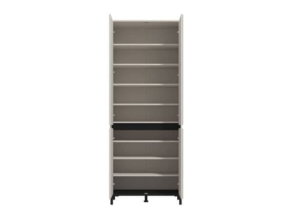 Toshiro Cashmere Taupe Half Mirrored 40 Pair Tall Shoe Cabinet Cupboard - 11014081