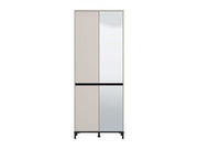 Toshiro Cashmere Taupe Half Mirrored 40 Pair Tall Shoe Cabinet Cupboard - 11014081