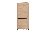 Toshiro Oak Effect 40 Pair Tall Shoe Cabinet Cupboard - 11014080