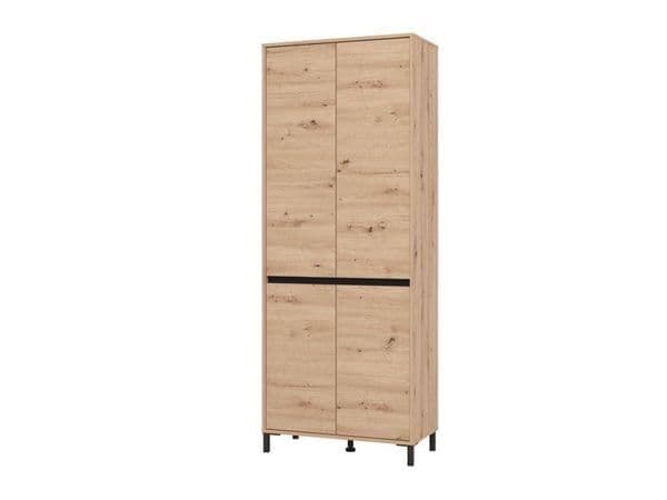 Toshiro Oak Effect 40 Pair Tall Shoe Cabinet Cupboard - 11014080