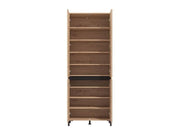 Toshiro Oak Effect Half Mirrored 40 Pair Tall Shoe Cabinet Cupboard - 11014079
