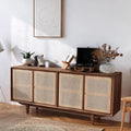 Tulma Sideboard, Rattan - black and oak sideboard