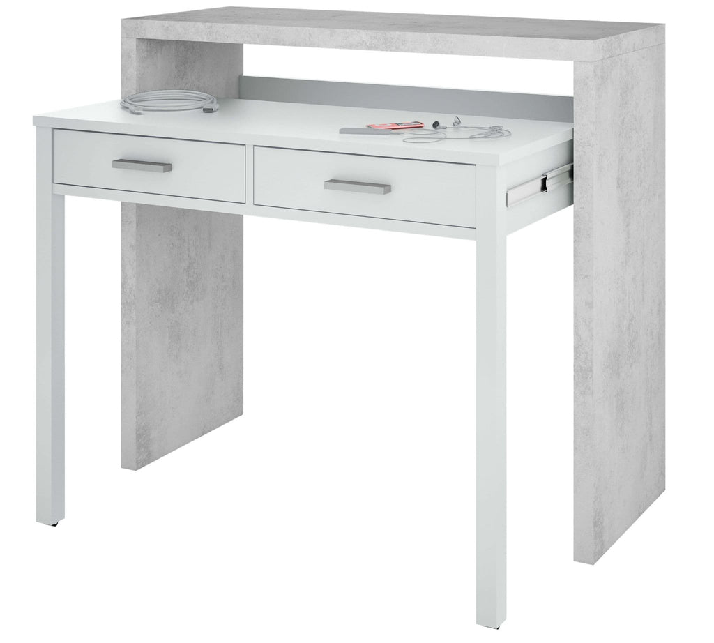 Turin Artic Concrete Grey And White Desk/Dressing Table or Console Table - 2931