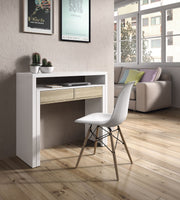 Turin White and Oak Desk/Dressing Table or Console Table - 2647