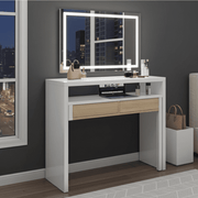 Turin White and Oak Desk/Dressing Table or Console Table - 2647
