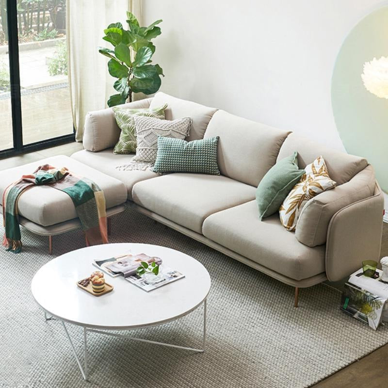 Two Seater, Three Seater, Modular Sofa, Off-White Cotton Linen with corner sofas beds