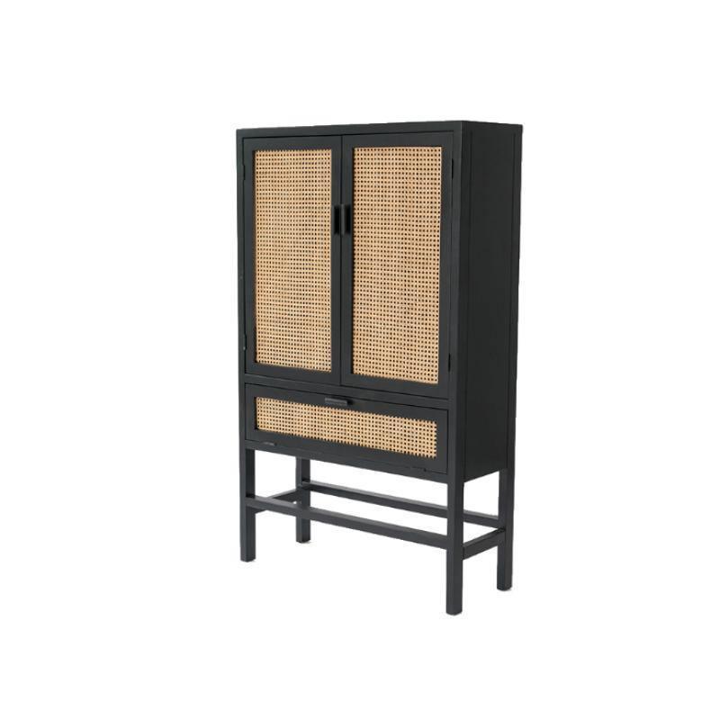 Uno G9 Rattan Sideboard, Bookcase, Wardrobe, side view of cream oak sideboard