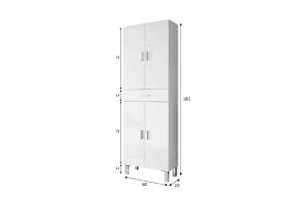 Valdo Tall Bathroom Cupboard White Gloss - 2608