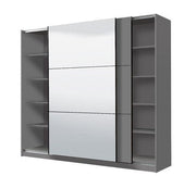 Valentina Grey 220cm Sliding Wardrobe with Mirror - 11008287