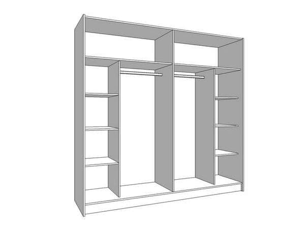 Valentina Grey 220cm Sliding Wardrobe with Mirror - 11008287
