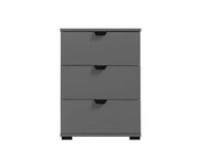 Valentina Grey 3 Drawer Bedside Table - 11009016
