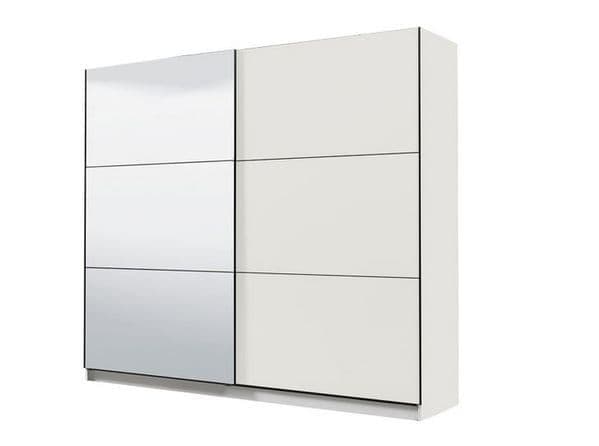 Valentina White 220cm Sliding Wardrobe with Mirror - 11008286