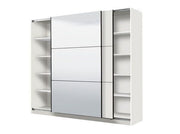 Valentina White 220cm Sliding Wardrobe with Mirror - 11008286