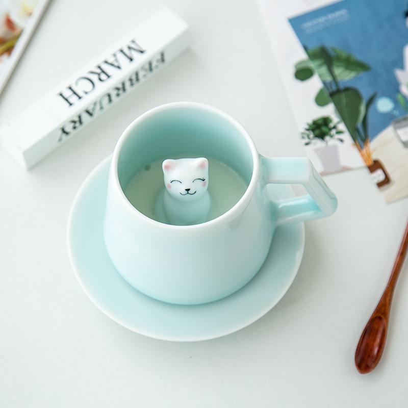 VI08 Animal Mug-Weilai Concept-Cat-Blue-Weilai Concept