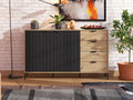 Vilamoura Artisan Oak Effect And Black Sideboard - 11013378