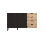 Vilamoura Artisan Oak Effect And Black Sideboard - 11013378