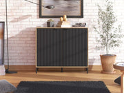 Vilamoura Artisan Oak Effect And Black Small Sideboard - 11013747
