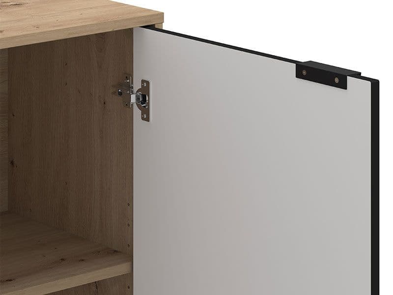 Vilamoura Artisan Oak Effect And Black Small Sideboard - 11013747