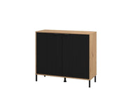 Vilamoura Artisan Oak Effect And Black Small Sideboard - 11013747