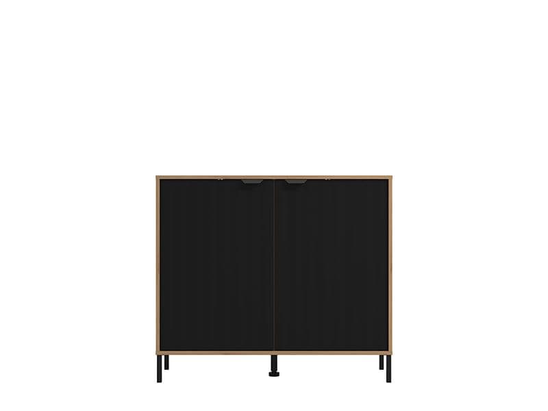 Vilamoura Artisan Oak Effect And Black Small Sideboard - 11013747