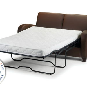 Brown leather sofa bed with mattress oiconic abode