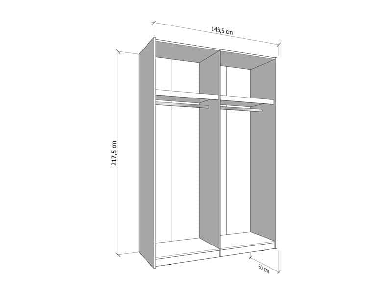 Weyma 150cm Cashmere Sliding Door Wardrobe - 11014744