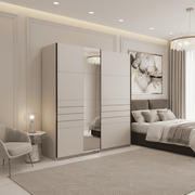 Weyma 200cm Cashmere Sliding Door Wardrobe - 11014745