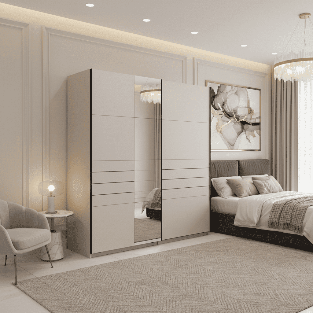 Weyma 200cm Cashmere Sliding Door Wardrobe - 11014745
