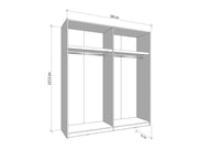 Weyma 200cm Cashmere Sliding Door Wardrobe - 11014745