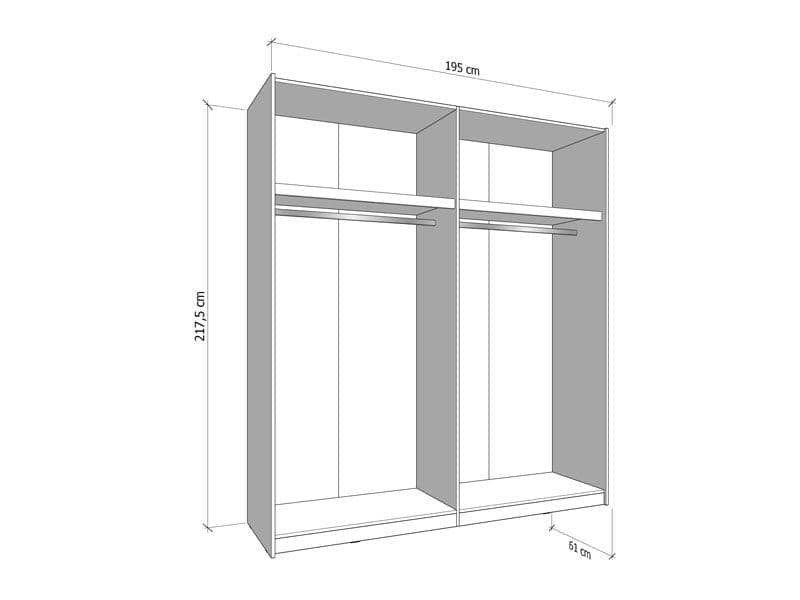 Weyma 200cm Cashmere Sliding Door Wardrobe - 11014745