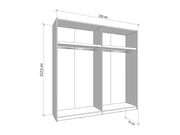 Weyma 220cm Cashmere Sliding Door Wardrobe - 11014746