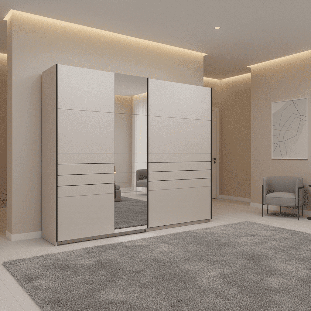 Weyma 245cm Cashmere Sliding Door Wardrobe - 11014747