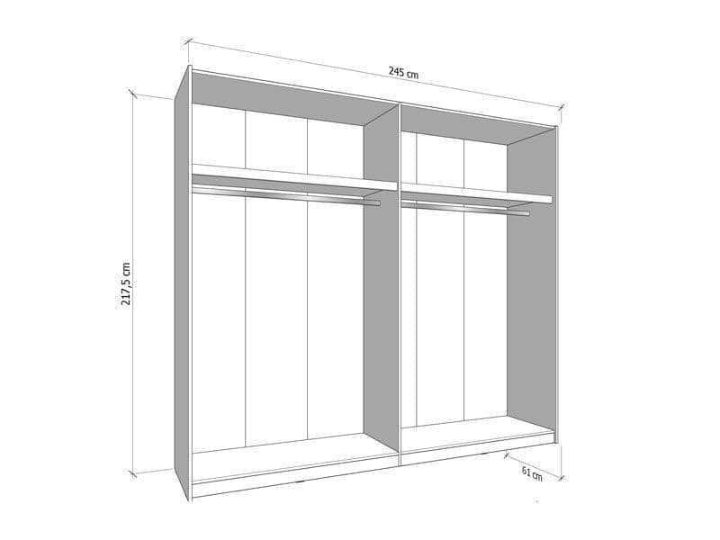 Weyma 245cm Cashmere Sliding Door Wardrobe - 11014747