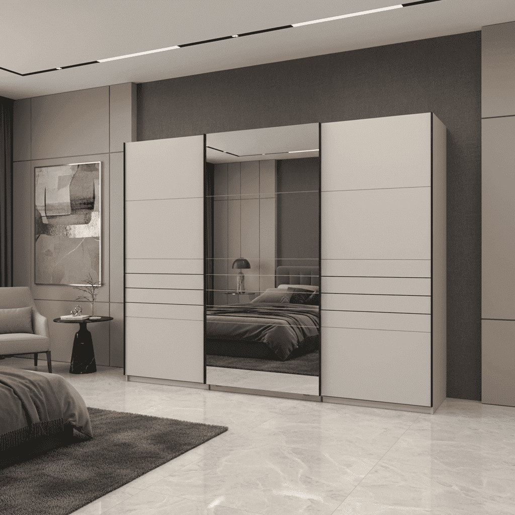 Weyma 270cm Cashmere Sliding Door Wardrobe - 11014748