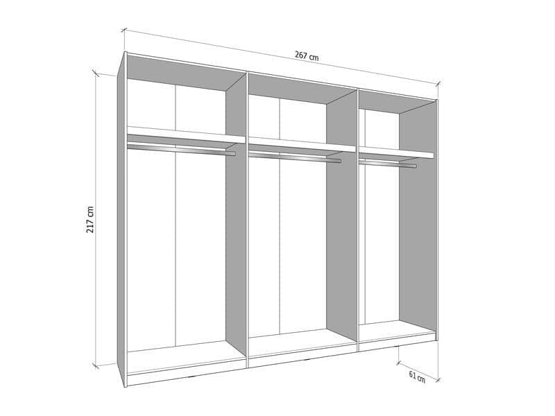 Weyma 270cm Cashmere Sliding Door Wardrobe - 11014748