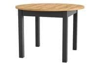 Wiktor Black And Oak Effect Round Extending Dining Table - SZY-INDS2