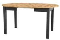 Wiktor Black And Oak Effect Round Extending Dining Table - SZY-INDS2