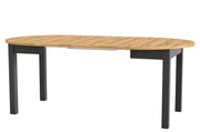 Wiktor Black And Oak Effect Round Extending Dining Table - SZY-INDS2