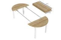Wiktor White And Oak Effect Round Extending Dining Table - SZY-INDS2OAK