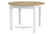 Wiktor White And Oak Effect Round Extending Dining Table - SZY-INDS2OAK