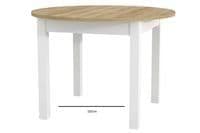 Wiktor White And Oak Effect Round Extending Dining Table - SZY-INDS2OAK