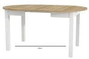 Wiktor White And Oak Effect Round Extending Dining Table - SZY-INDS2OAK