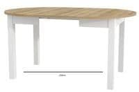 Wiktor White And Oak Effect Round Extending Dining Table - SZY-INDS2OAK