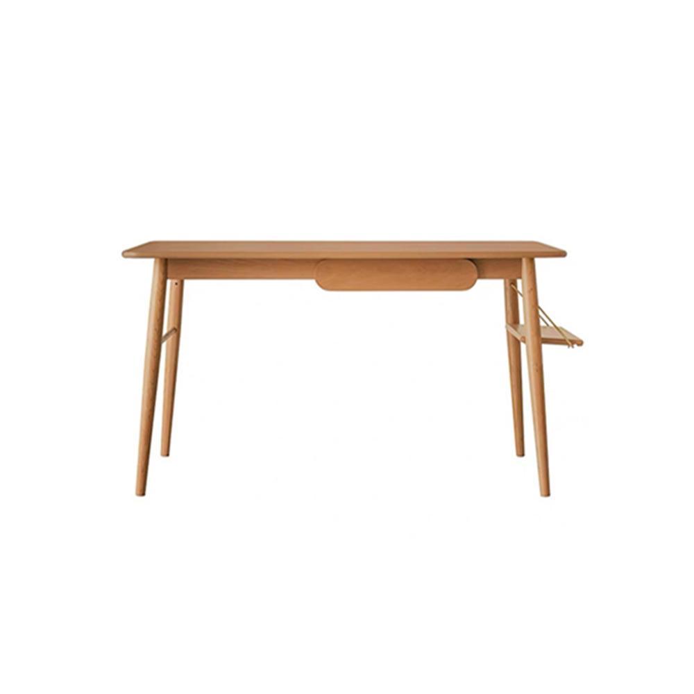 Oak Office Desk, Three Woods Available, side view of office desk office desk
